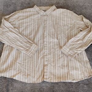 Johnny Bigg NWT Stripe Relaxed Fit Linen Shirt Beach